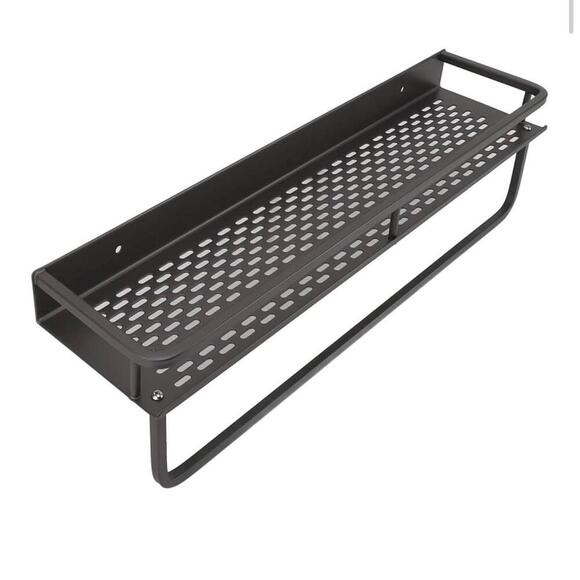 Other - Wall-Mount Grey Bathroom Shower Caddy Kitchen Organizer with Towel Rack